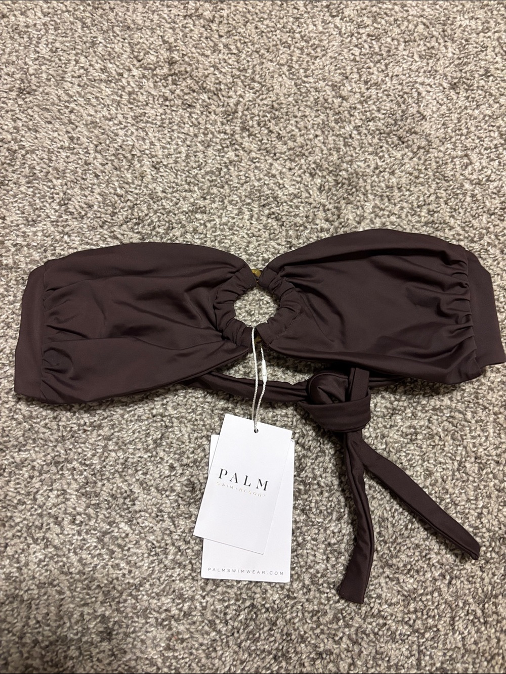 Palm Swimwear Brown Strapless Bikini Top